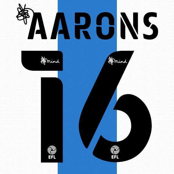 HUDDERSFIELD 2020 2021 OFFICIAL ARRONS 16 HOME PLAYER SIZE NAME SET