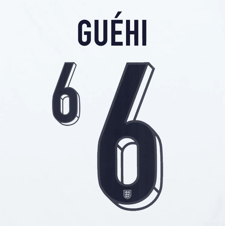 2024 2025 OFFICIAL ENGLAND GUEHI 6 HOME PLAYER SIZE NAME SET