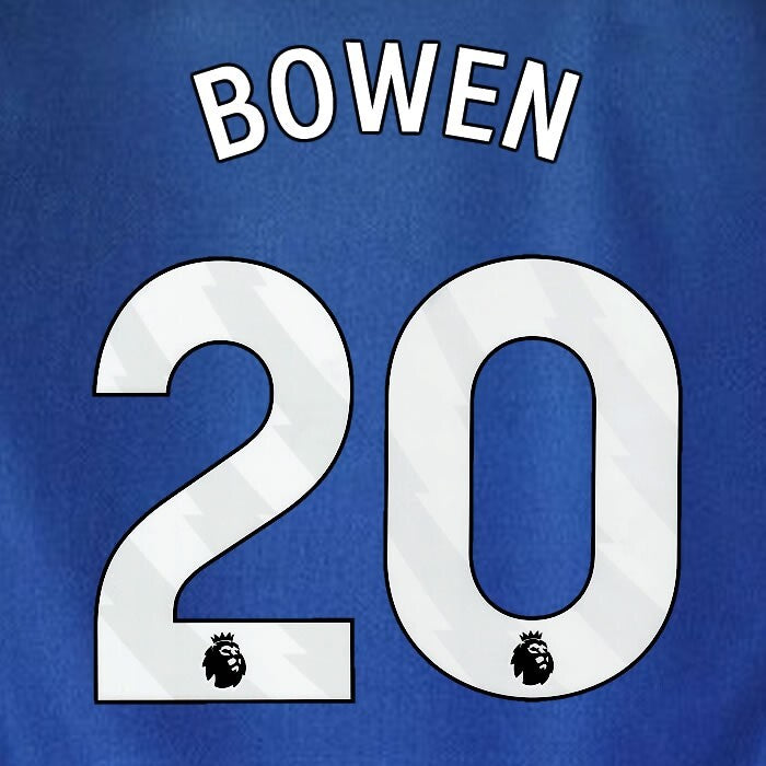 2023 2024 WEST HAM BOWEN 20 OFFICIAL 3RD WHITE PLAYER SIZE NAMESET