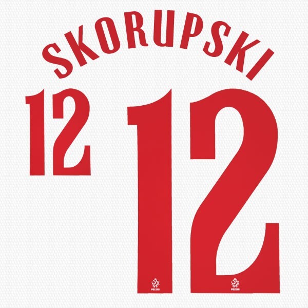 2020 2021 OFFICIAL POLAND SKORUPSKI 12 HOME RED PLAYER SIZE NAMESET