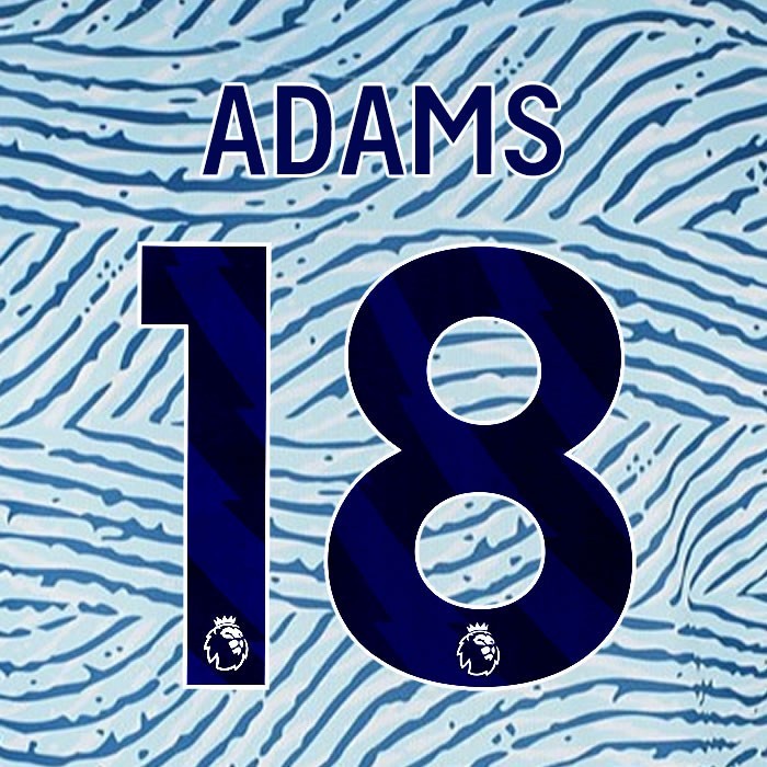 2023 2024 BOURNEMOUTH ADAMS 18 BLUE AWAY PLAYER SIZE NAME SET