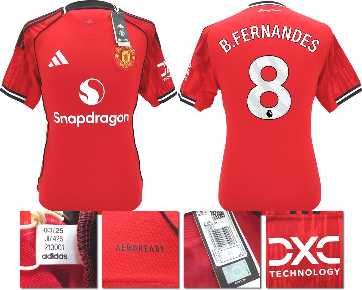 BNWT 2025 2026 MANCHESTER UNITED ADIDAS HOME SHIRT B. FERNANDES 8