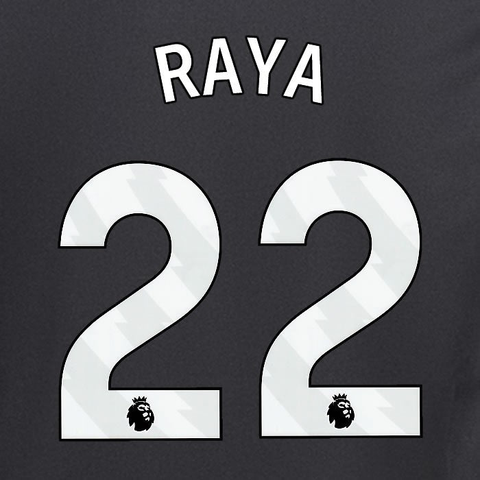 2024 2025 ARSENAL RAYA 22 WHITE AWAY OFFICIAL PLAYER SIZE NAMESET