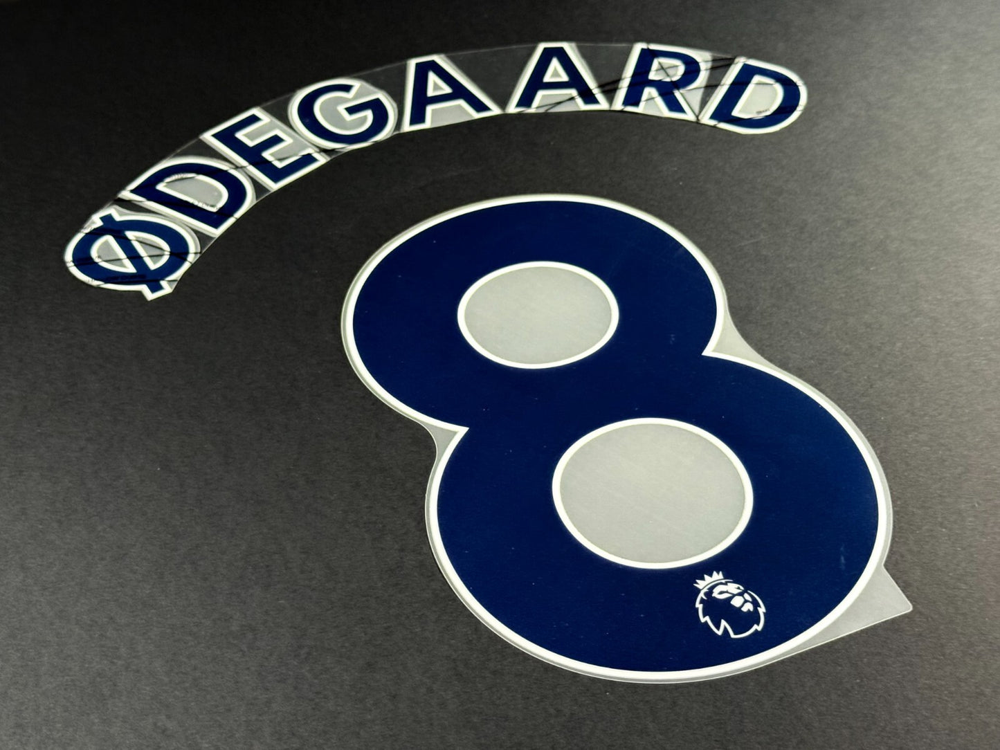 ARSENAL 2019 2023 ODEGAARD 8 OFFICIAL AVERY DENNISON BLUE PLAYER SIZE NAME SET