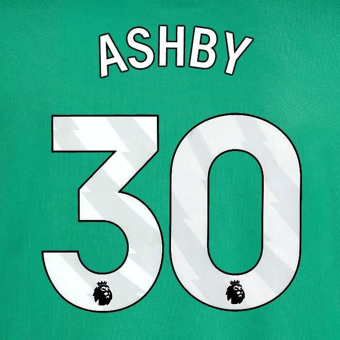 2025 2026 NEWCASTLE ASHBY 30 OFFICIAL WHITE AWAY PLAYER SIZE NAME SET
