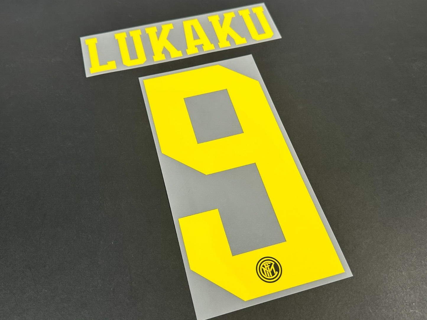 INTER MILAN THIRD 2019 - 2020 OFFICIAL LUKAKU 9 PLAYER SIZE NAMESET