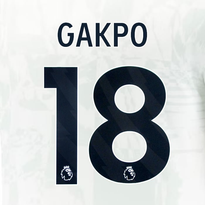 2024 2025 OFFICIAL LIVERPOOL GAKPO 18 BLACK 3RD PLAYER SIZE NAMESET