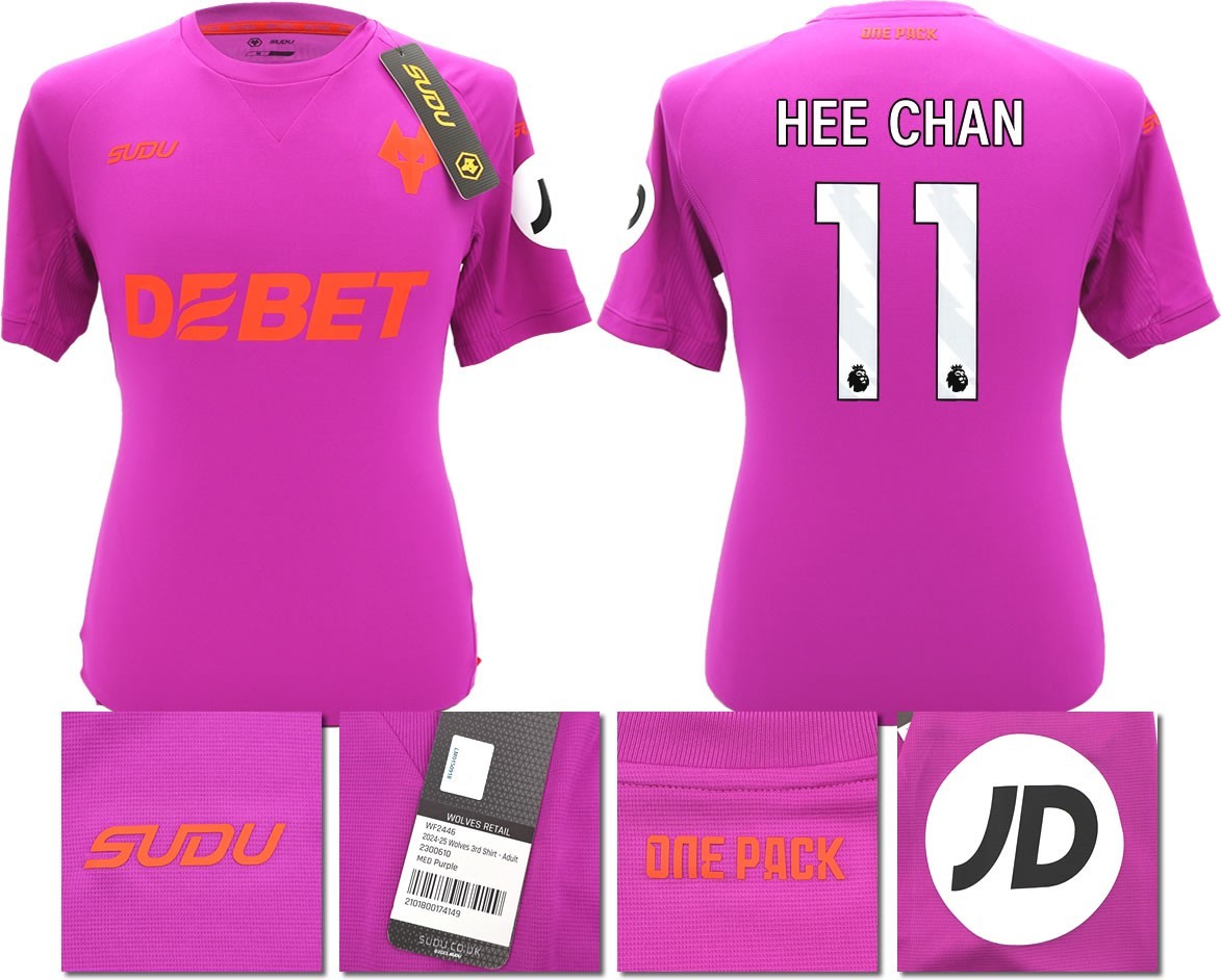 BNWT 2024/2025 WOLVES F.C. SUDU THIRD SHIRT HEE CHAN 11