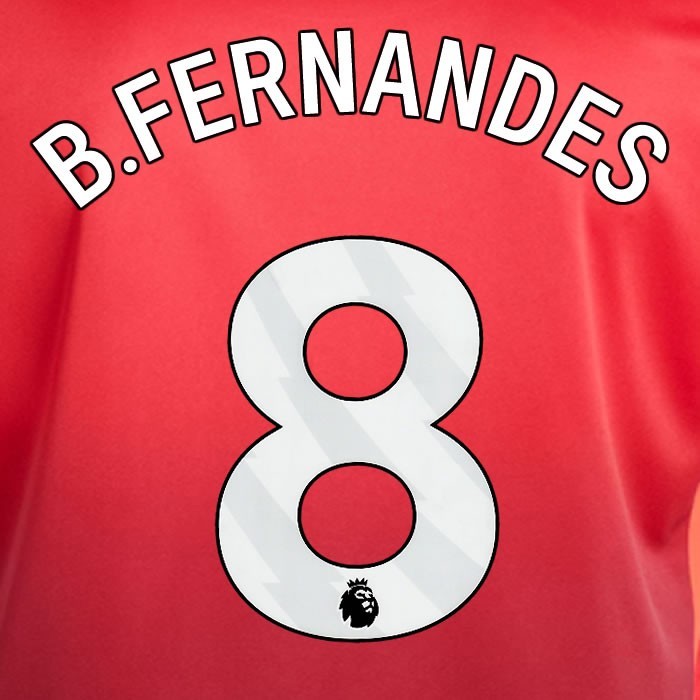 2024 2025 MANCHESTER UNITED B. FERNANDES 8 HOME WHITE PLAYER SIZE NAMESET