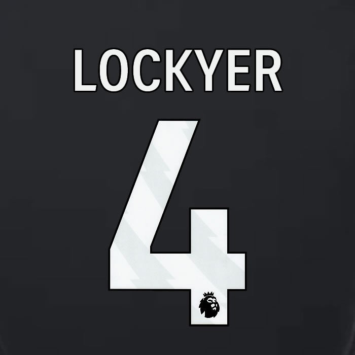 2023 2024 LUTON TOWN OFFICIAL LOCKYER 4 WHITE 3RD PLAYER SIZE NAMESET
