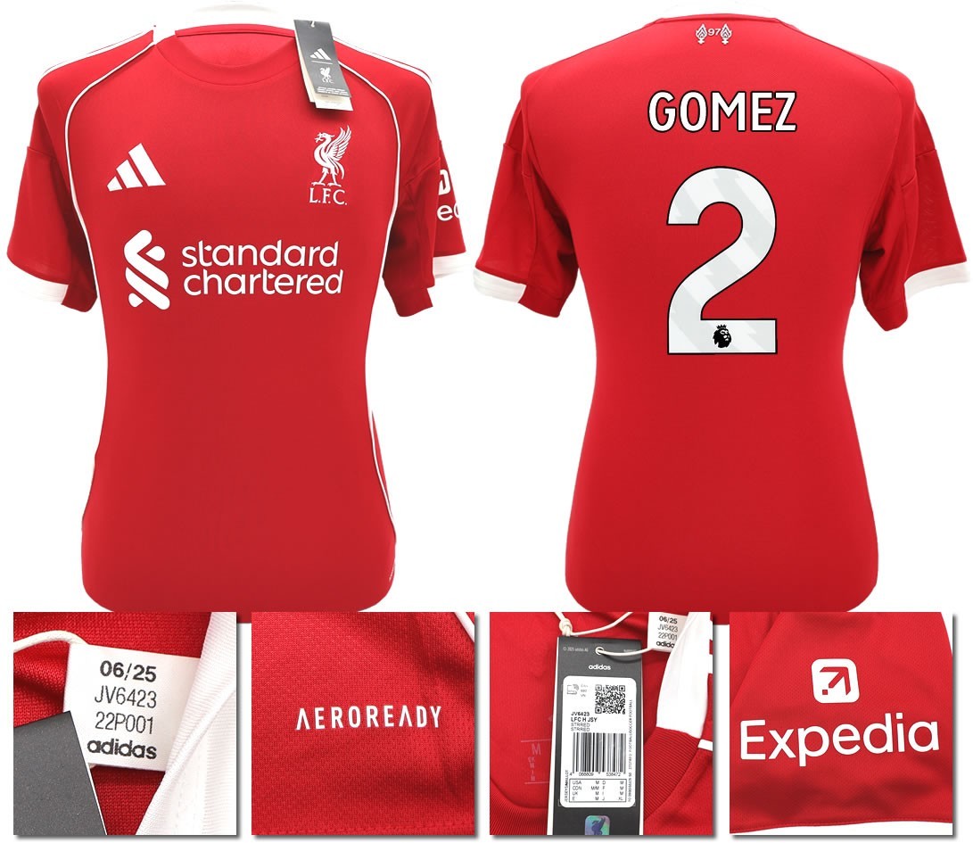 BNWT 2025 2026 LIVERPOOL ADIDAS HOME SHIRT GOMEZ 2 + PACTHES MEN'S