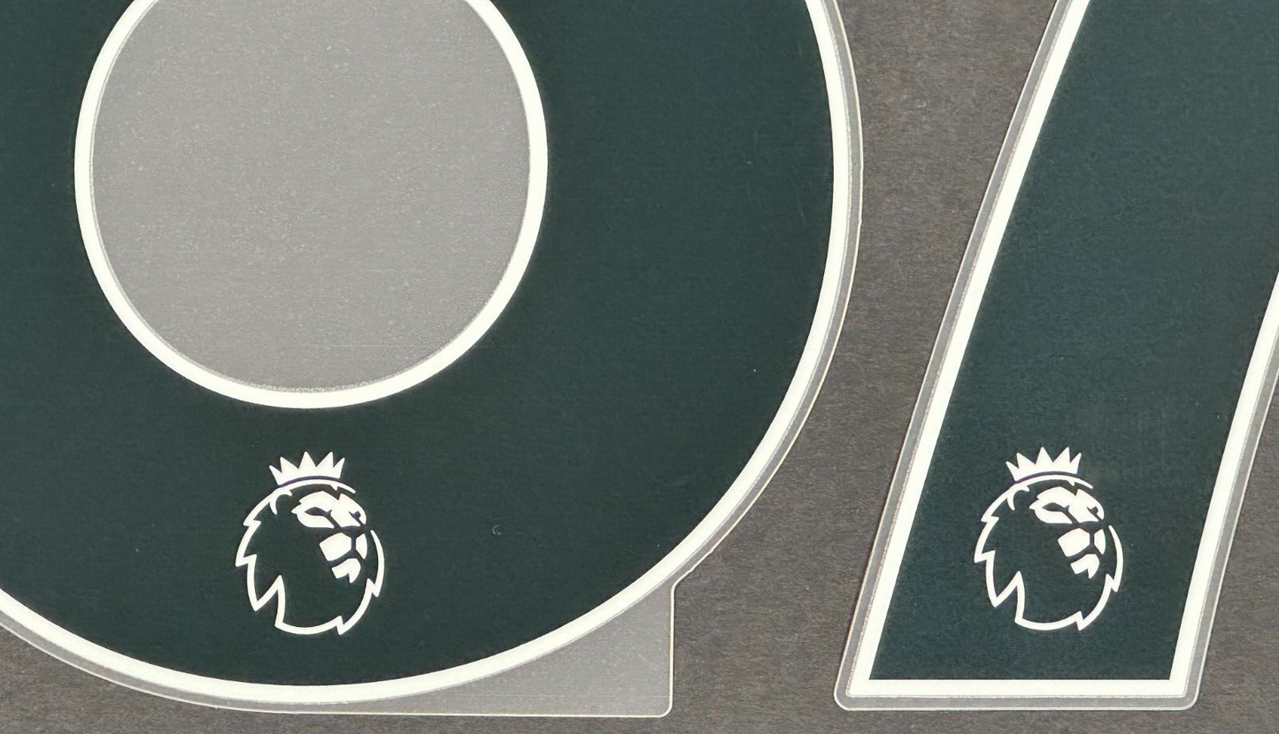 2019 - 2023 OFFICIAL AVERY DENNISON PREMIER LEAGUE BLACK PLAYER SIZE NUMBERS
