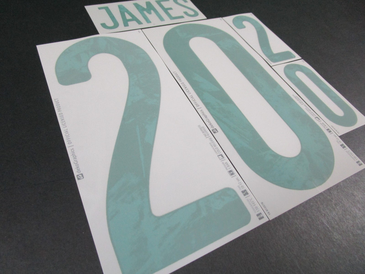 WALES 2020 2021 OFFICIAL DekoGraphics JAMES 20 AWAY GREEN PLAYER SIZE NAMESET