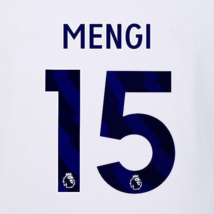 2023 2024 LUTON TOWN OFFICIAL MENGI 15 BLUE AWAY PLAYER SIZE NAMESET