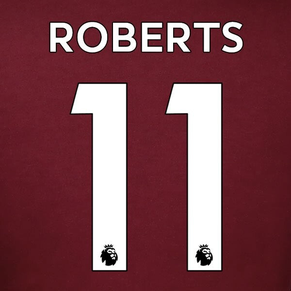 LEEDS UNITED 19-23 ROBERTS 11 OFFICIAL AVERY DENNISON WHITE PLAYER SIZE NAME SET