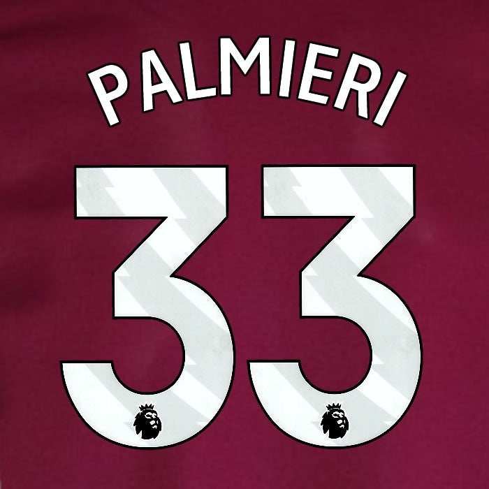 2024 2025 WEST HAM PALMIERI 33 OFFICIAL WHITE HOME PLAYER SIZE NAMESET
