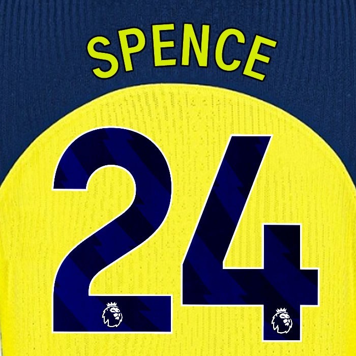 2025 2026 TOTTENHAM SPENCE 24 3RD PLAYER SIZE NAME SET