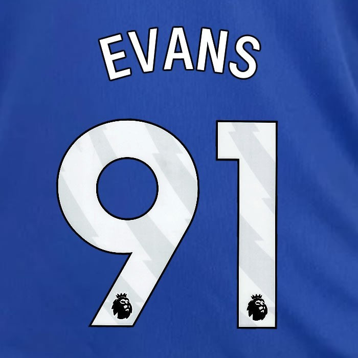 2024 2025 OFFICIAL LEICESTER CITY EVANS 91 WHITE HOME PLAYER SIZE NAME SET