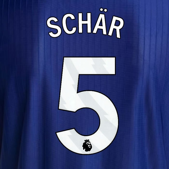 2025 2026 NEWCASTLE SCHAR 5 OFFICIAL WHITE 3RD PLAYER SIZE NAME SET