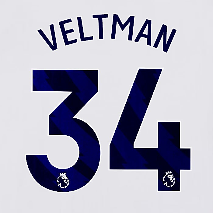 2023 2024 BRIGHTON VELTMAN 34 OFFICIAL BLUE HOME PLAYER SIZE NAME SET