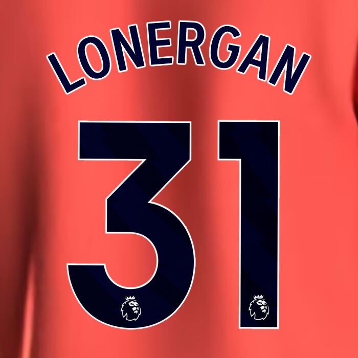 2023 2024 EVERTON LONERGAN 31 OFFICIAL BLUE AWAY PLAYER SIZE NAMESET