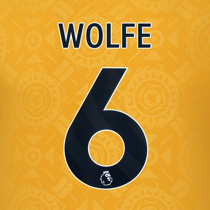 2025 2026 WOLVES HOME BLACK WOLFE 6 OFFICIAL PLAYER SIZE NAMESET