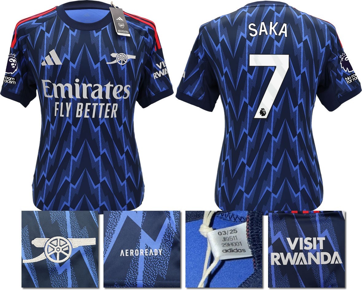 BNWT 2025/2026 ARSENAL F.C. ADIDAS AWAY SHIRT SAKA 7