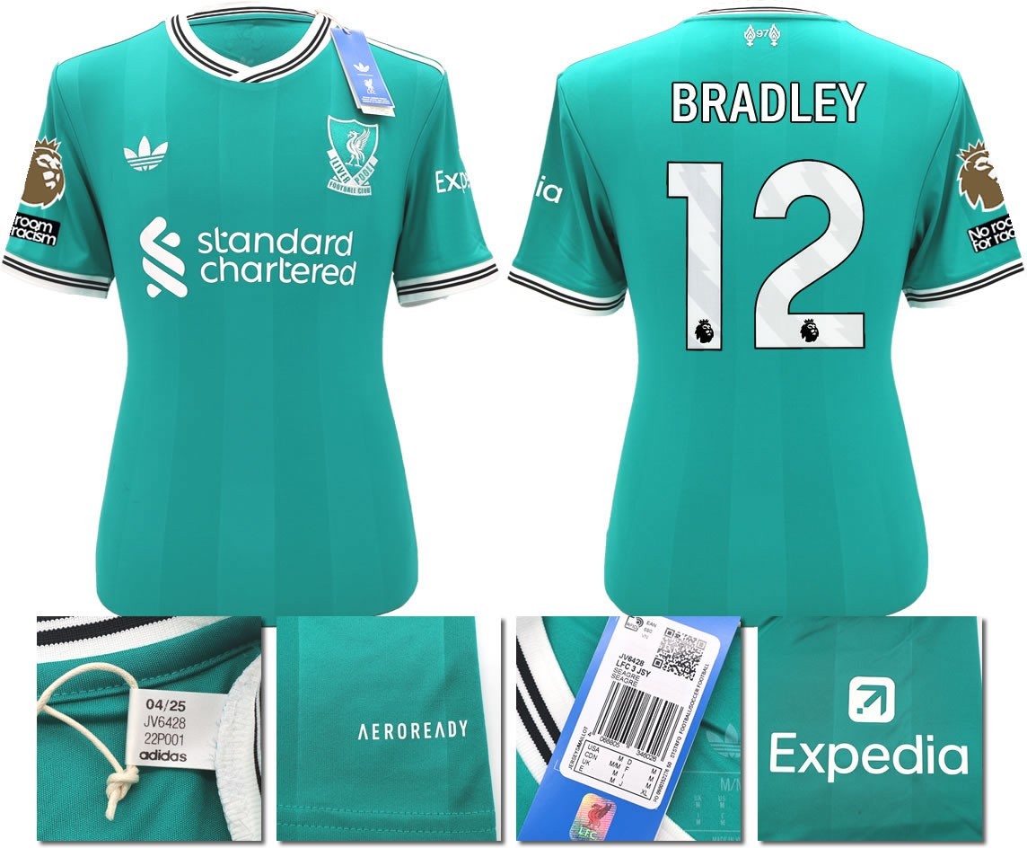 BNWT 2025 2026 LIVERPOOL ADIDAS 3RD SHIRT BRADLEY 12 MEN'S