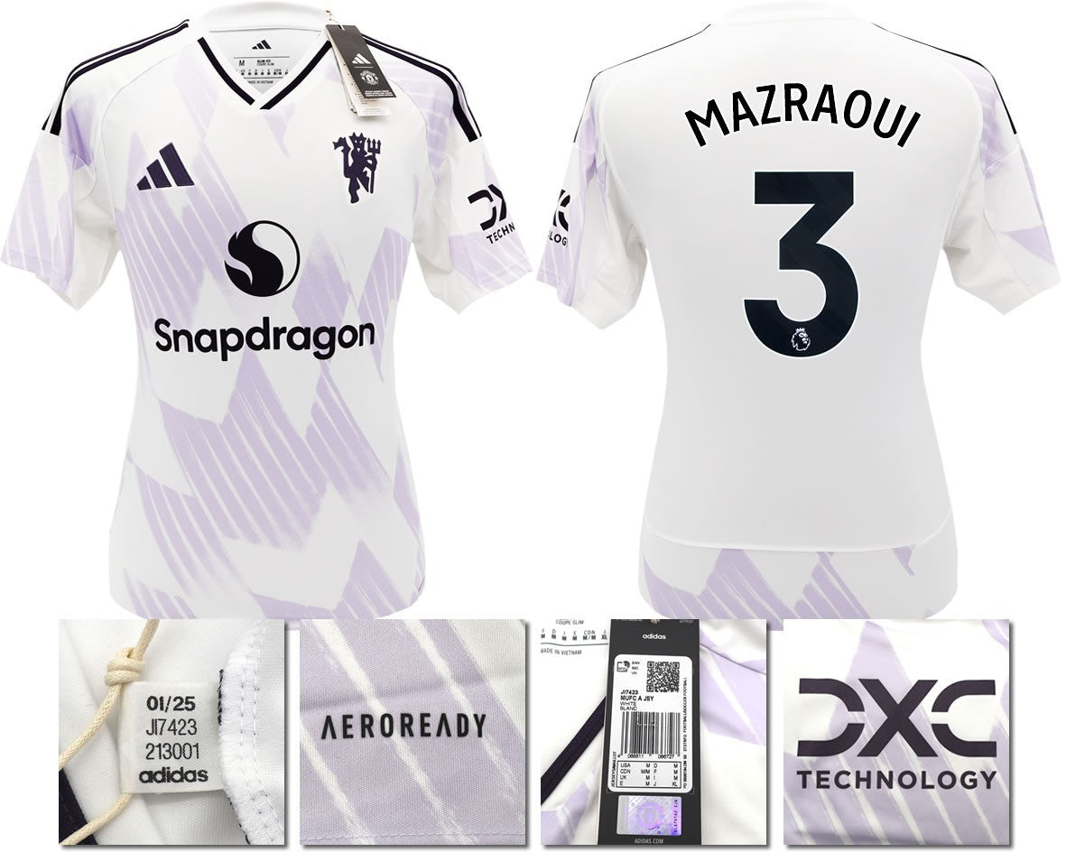 BNWT 2025 2026 MANCHESTER UNITED ADIDAS AWAY SHIRT MAZRAOUI 3 MEN'S LARGE