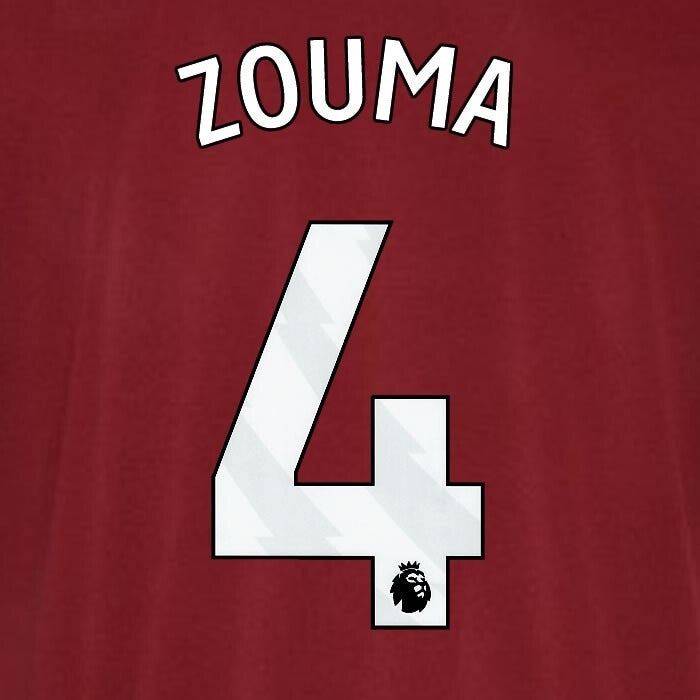 2023 2024 WEST HAM ZOUMA 4 OFFICIAL WHITE PLAYER SIZE NAMESET