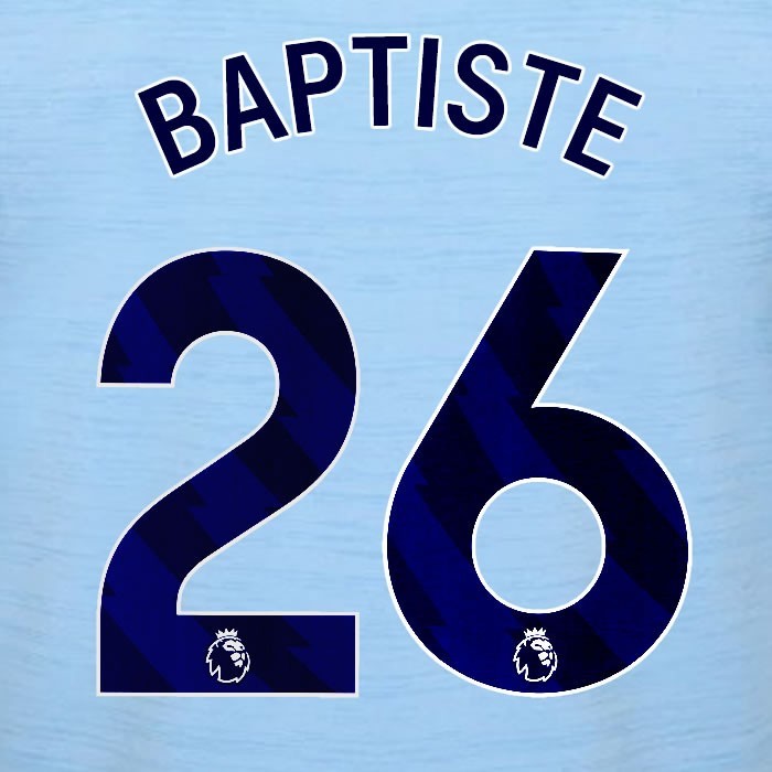 2023 2024 BRENTFORD BAPTISTE 26 OFFICIAL BLUE AWAY PLAYER SIZE NAMESET