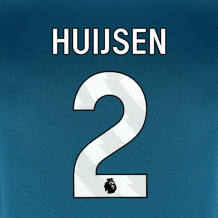2024 2025 BOURNEMOUTH HUIJSEN 2 WHITE 3RD PLAYER SIZE NAME SET