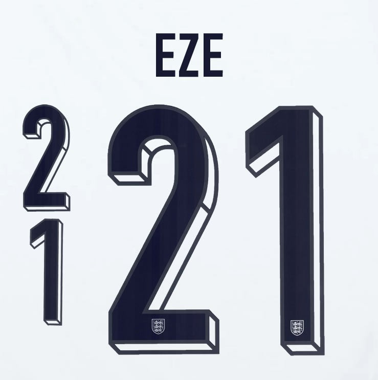 2024 2025 OFFICIAL ENGLAND EZE 21 HOME PLAYER SIZE NAME SET