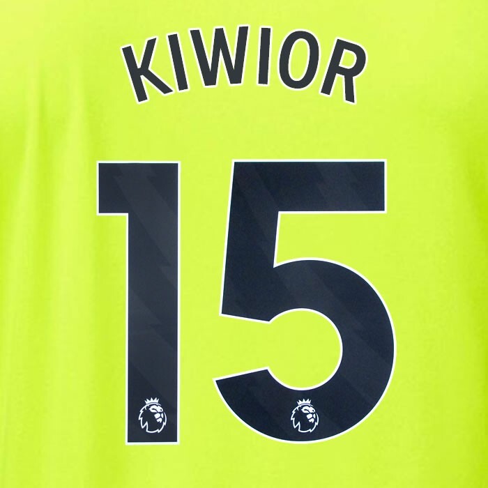 ARSENAL 2023/24 KIWIOR 15 OFFICIAL AVERY DENNISON BLACK PLAYER SIZE NAME SET