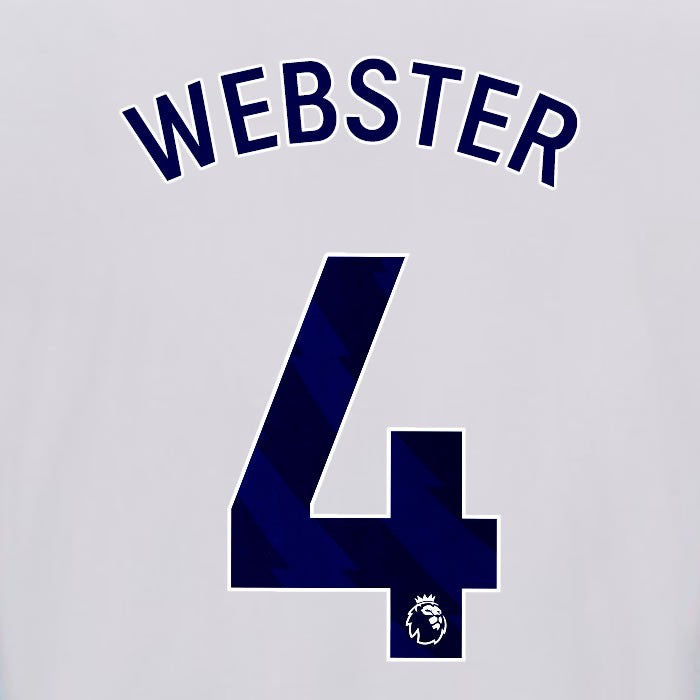2025 2026 OFFICIAL BRIGHTON WEBSTER 4 HOME BLUE PLAYER SIZE NAMESET