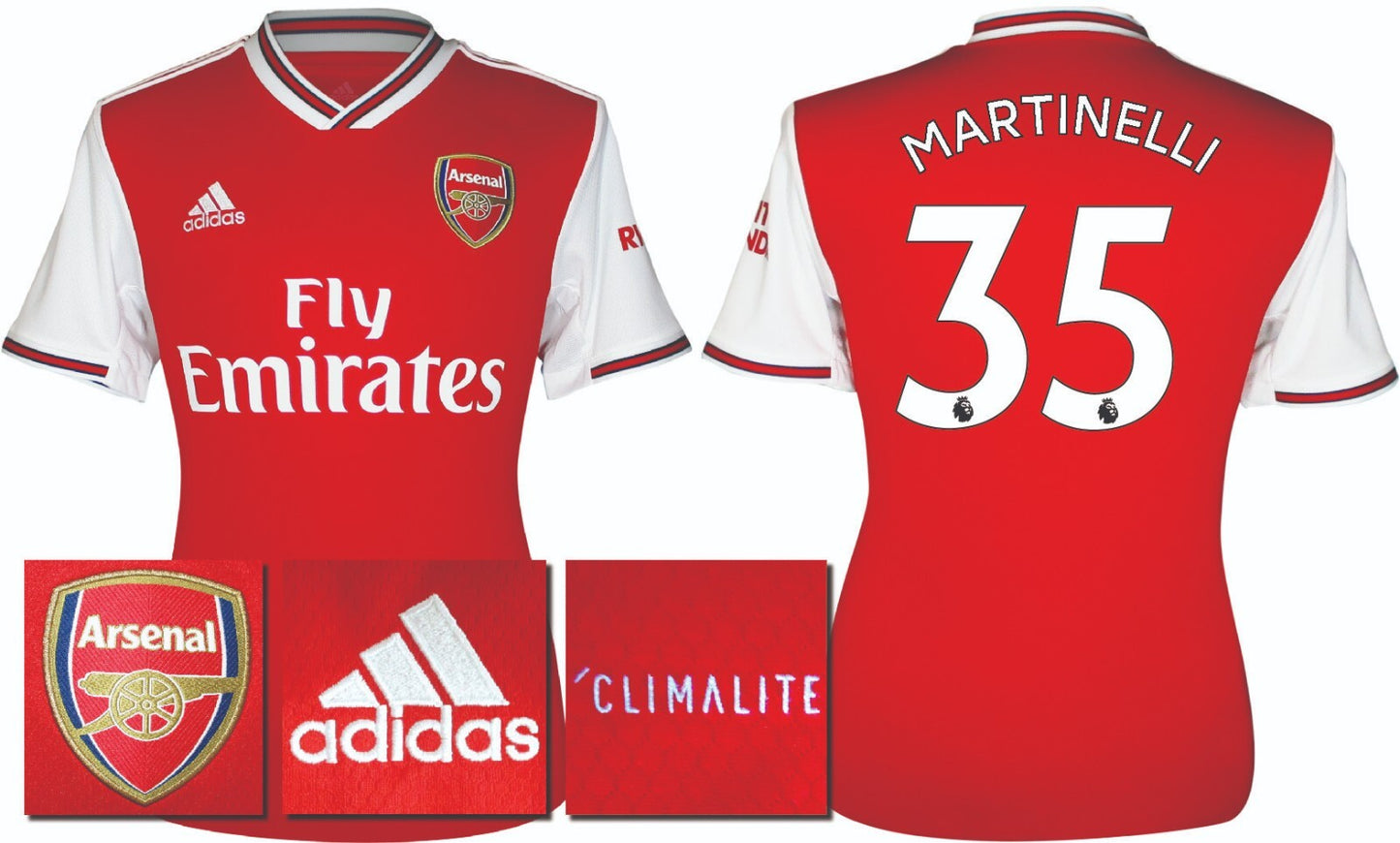 BRAND NEW ADIDAS ARSENAL HOME 2019 2020 MARTINELLI 35 SHIRT MEN'S