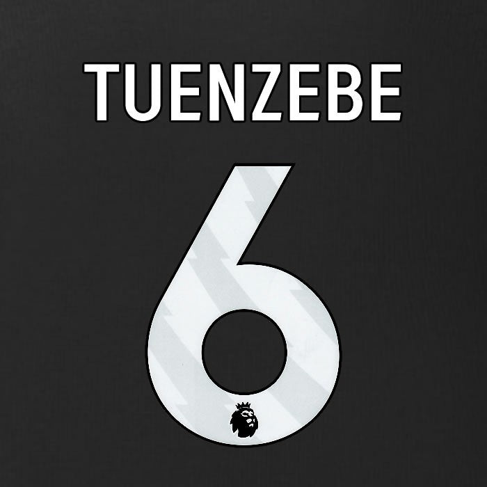 2025 2026 BURNLEY TUENZEBE 6 OFFICIAL WHITE 3RD PLAYER SIZE NAMESET
