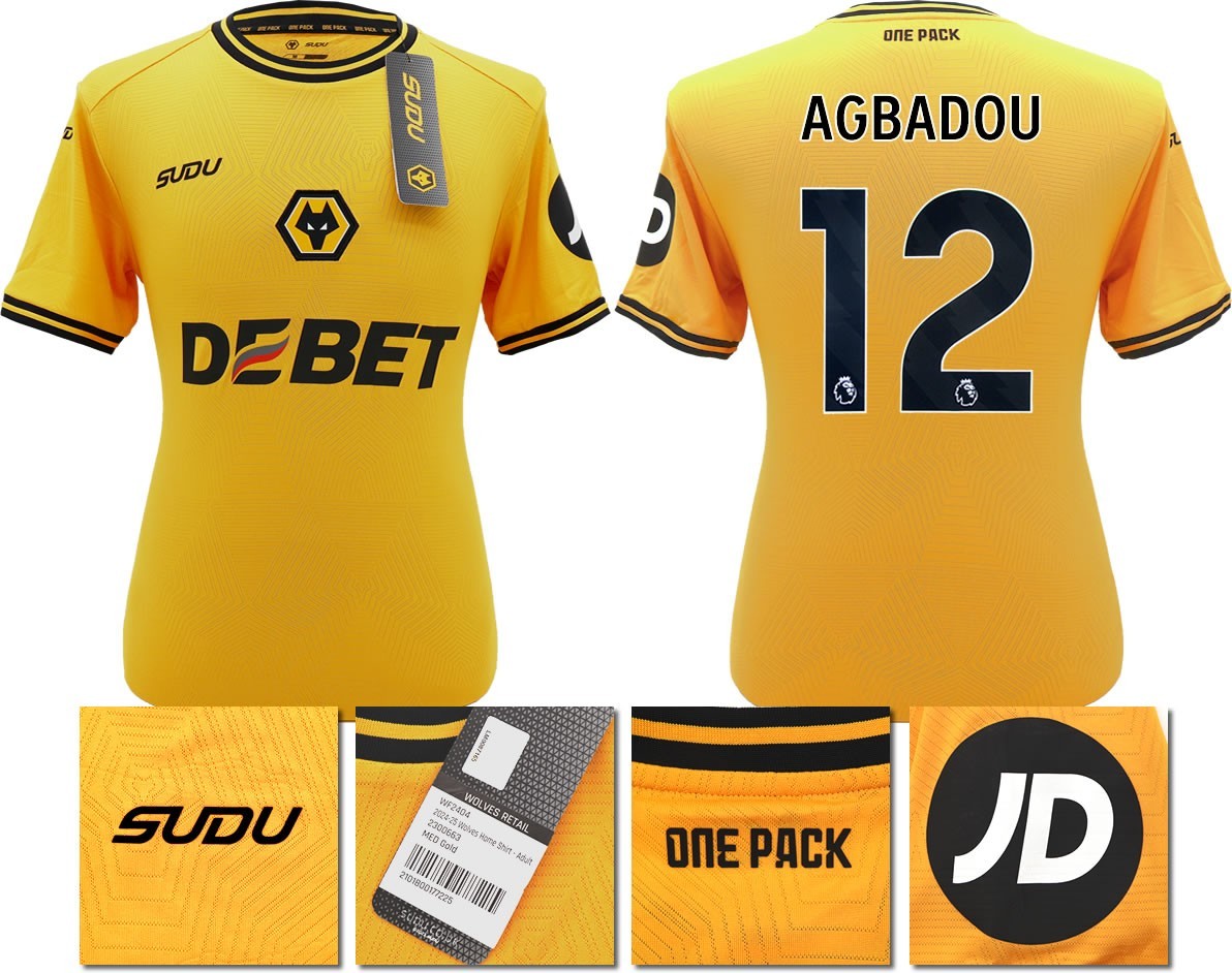BNWT 2024 2025 WOLVES SUDU HOME SHIRT AGBADOU 12