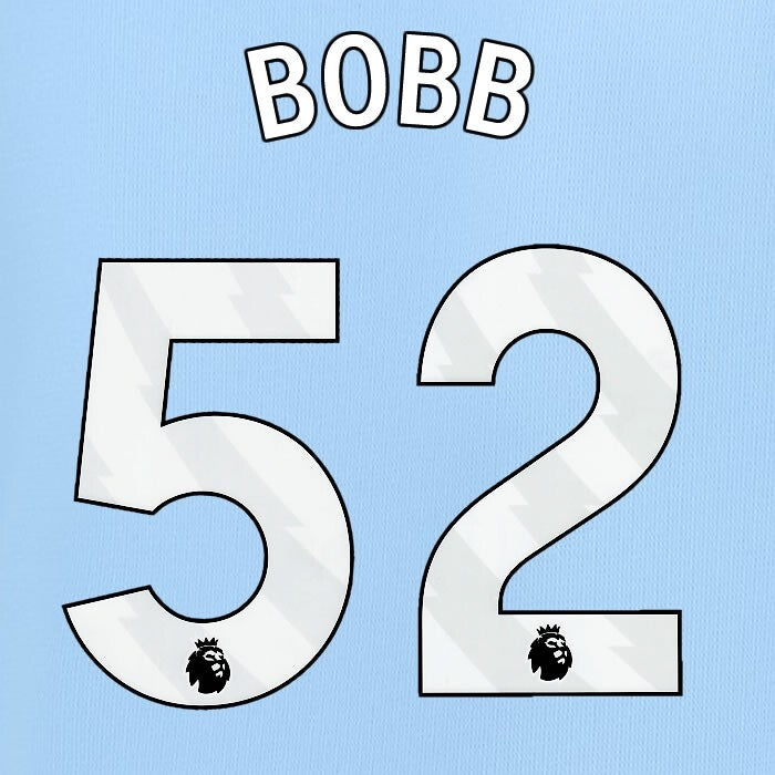 2024 2025 MANCHESTER CITY BOBB 52 WHITE HOME PLAYER SIZE NAME SET