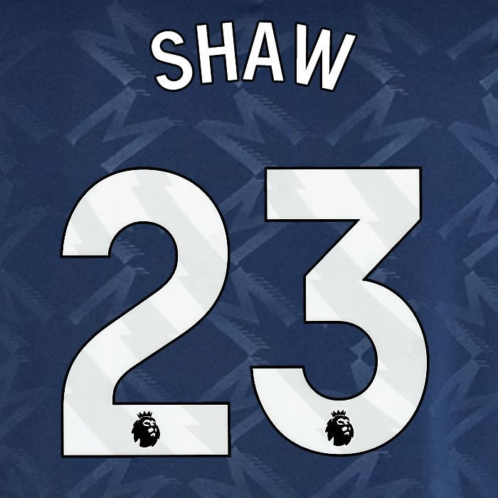 2024 2025 MANCHESTER UNITED SHAW 23 AWAY WHITE PLAYER SIZE NAMESET