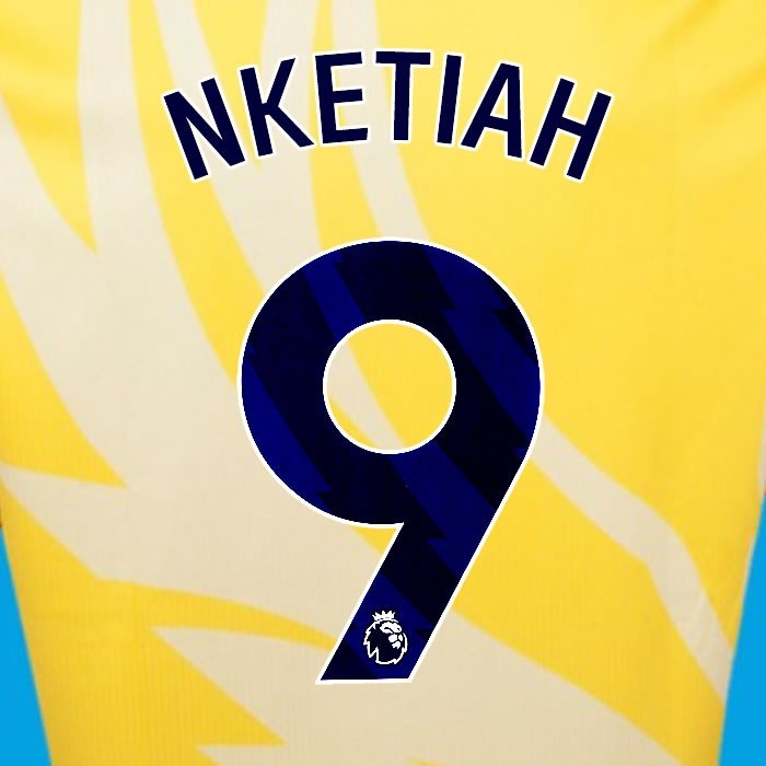 2024 2025 OFFICIAL CRYSTAL PALACE NKETIAH 9 BLUE AWAY PLAYER SIZE NAMESET