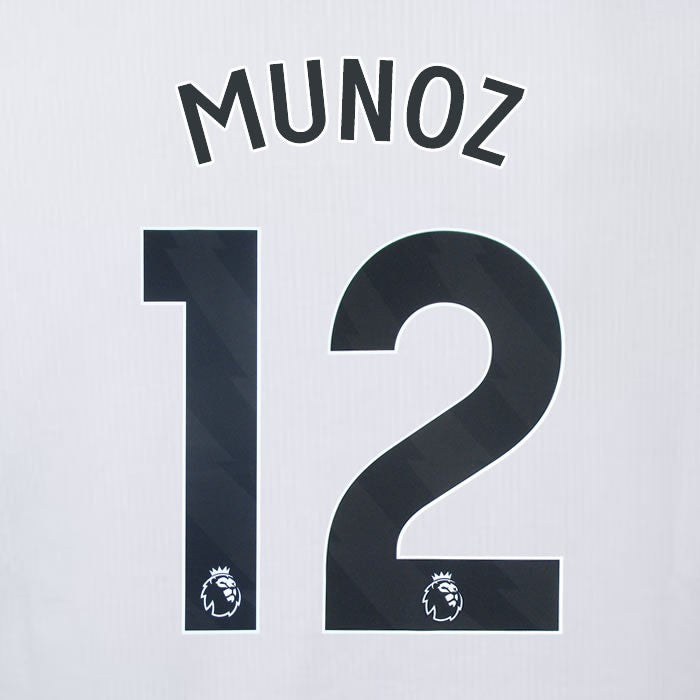 2023 2024 OFFICIAL CRYSTAL PALACE MUNOZ 12 BLACK AWAY PLAYER SIZE NAMESET