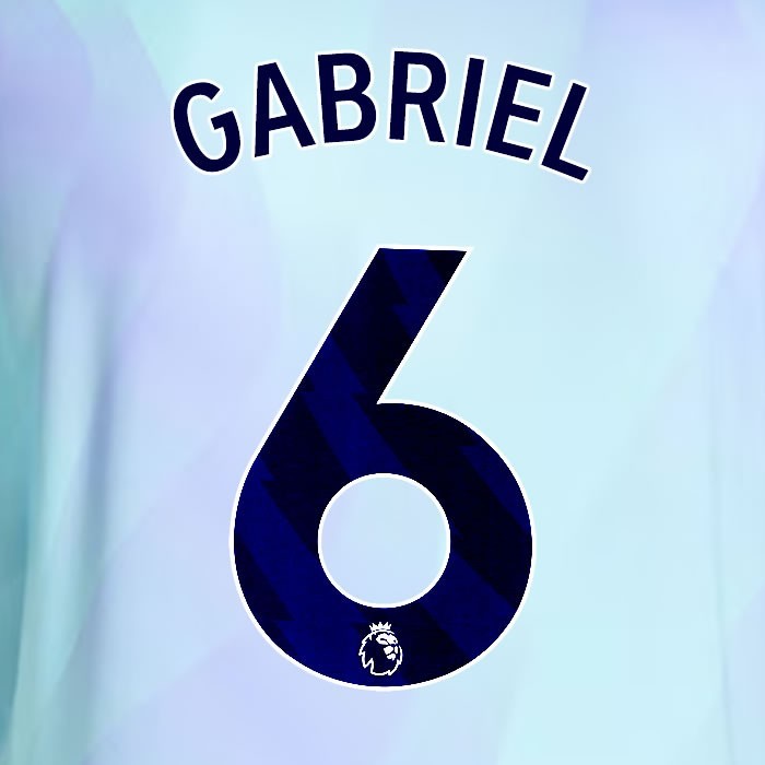 2024 2025 ARSENAL GABRIEL 6 BLUE 3RD OFFICIAL PLAYER SIZE NAMESET