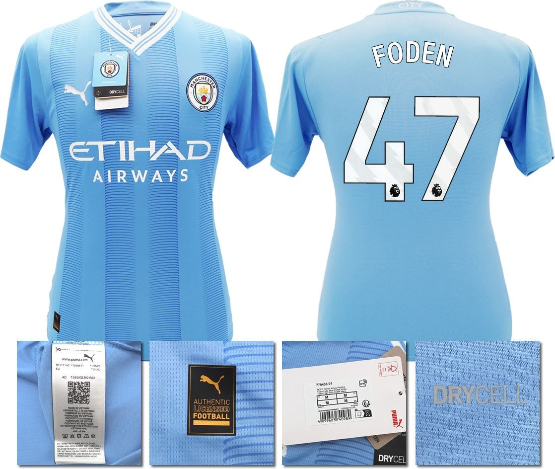 BNWT 2023 2024 MAN CITY PUMA HOME FODEN 47 SHIRT MEN'S LARGE