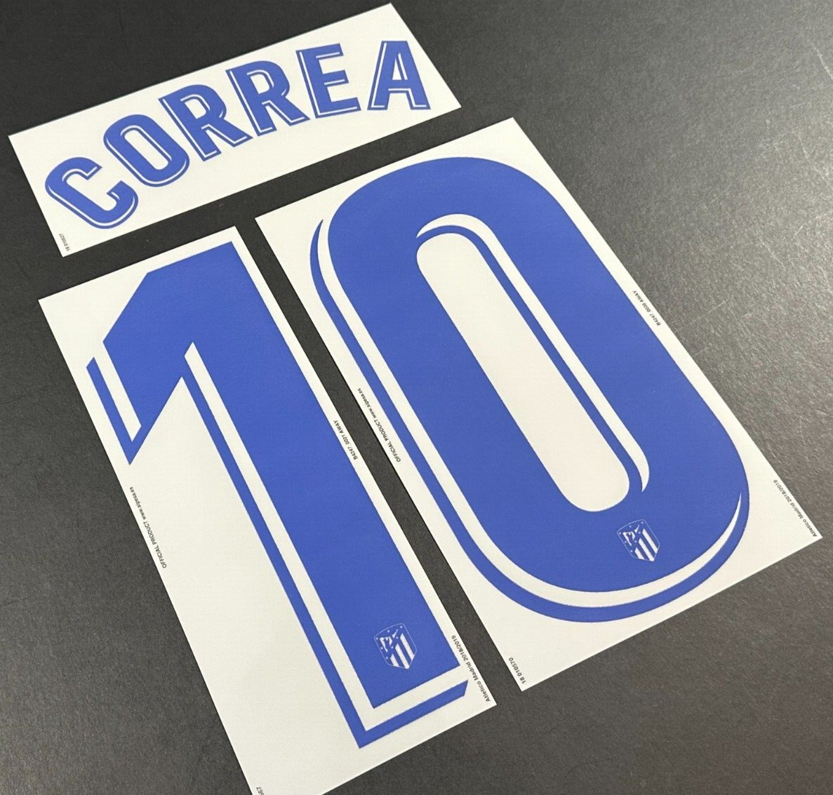 2018 2019 OFFICIAL ATLETICO CORREA 10 AWAY PLAYER SIZE NAMESET
