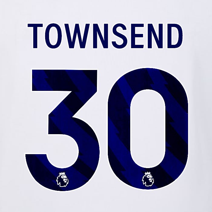 2023 2024 LUTON TOWN OFFICIAL TOWNSEND 30 BLUE AWAY PLAYER SIZE NAMESET