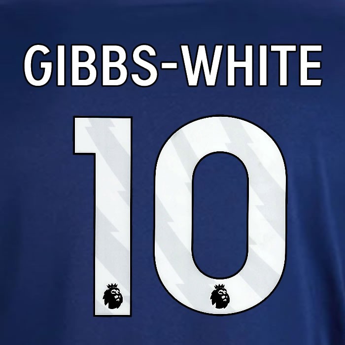2024 2025 OFFICIAL NOTTINGHAM GIBBS WHITE 10 WHITE AWAY PLAYER SIZE NAMESET