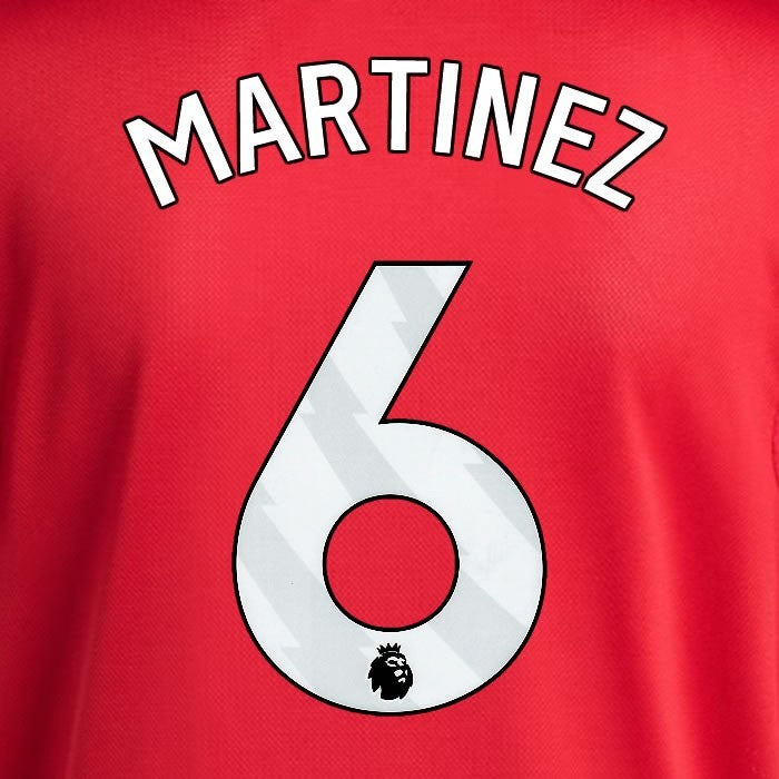 2025 2026 MANCHESTER UNITED MARTINEZ 6 HOME WHITE PLAYER SIZE NAMESET