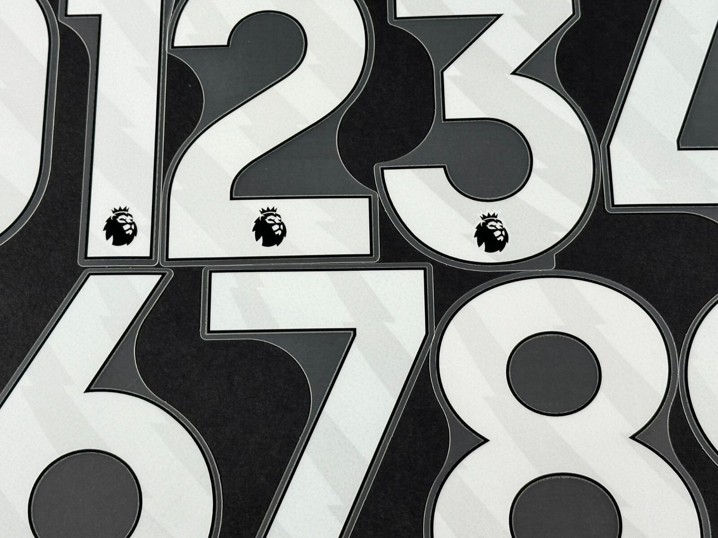 2023 2024 OFFICIAL AVERY DENNISON PREMIER LEAGUE WHITE SHORTS NUMBERS