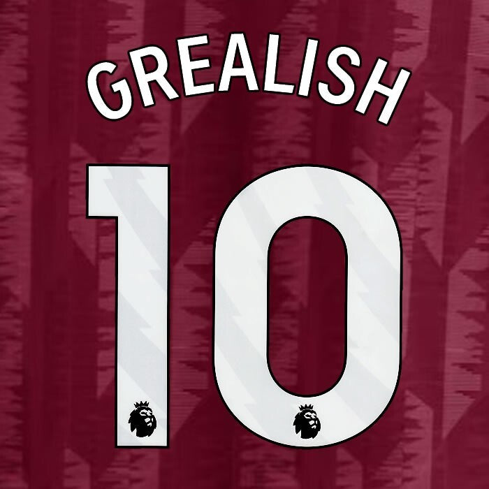 2023 2024 ASTON VILLA GREALISH 10 OFFICIAL WHITE HOME PLAYER SIZE NAMESET
